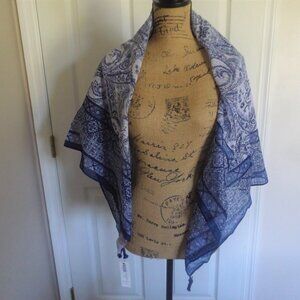 Chico's Fetching Paisley Border Scarf NWT